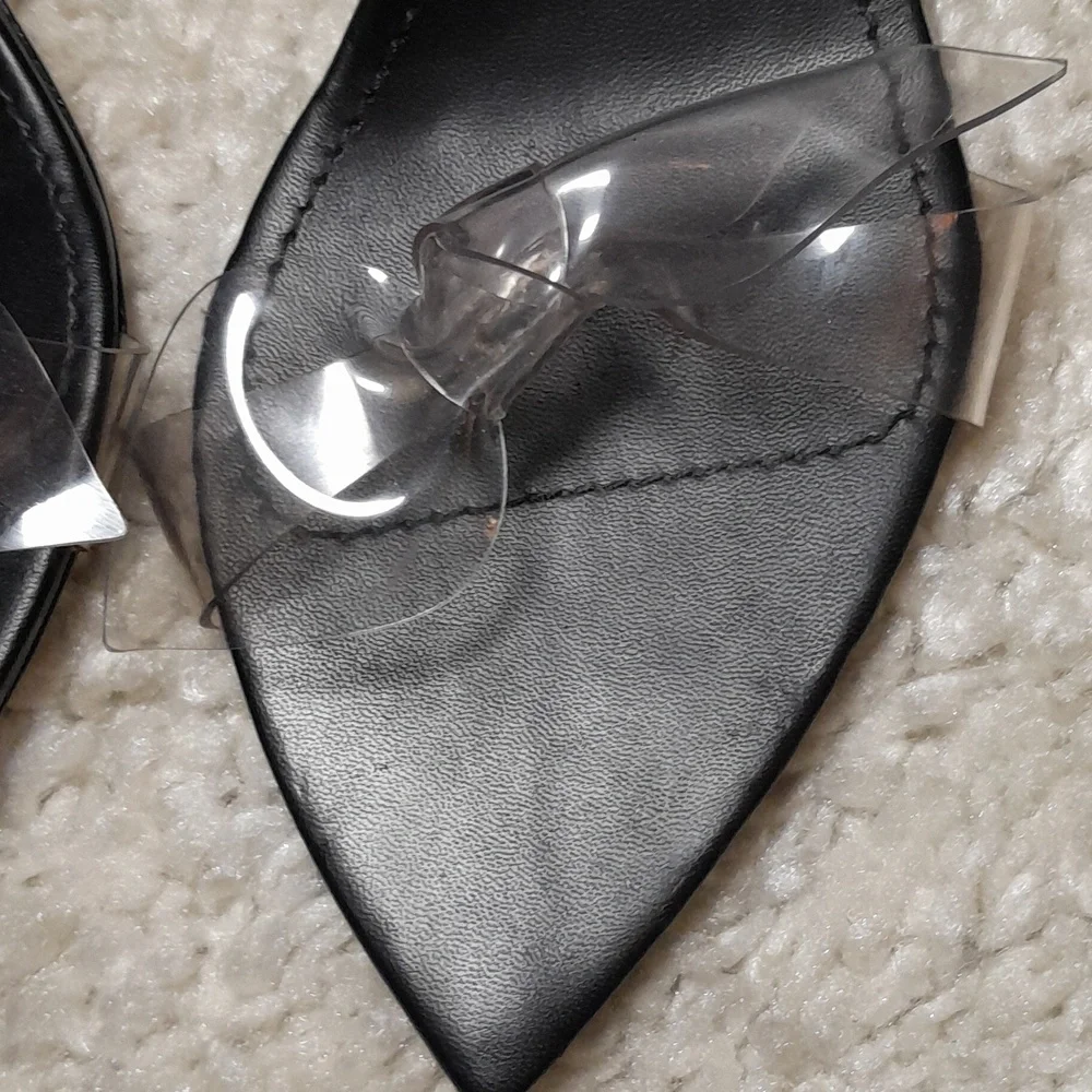 SCHUTZ ELYDA Black  transparent/pvc Bow Heels Size 8 - Picture 11 of 16